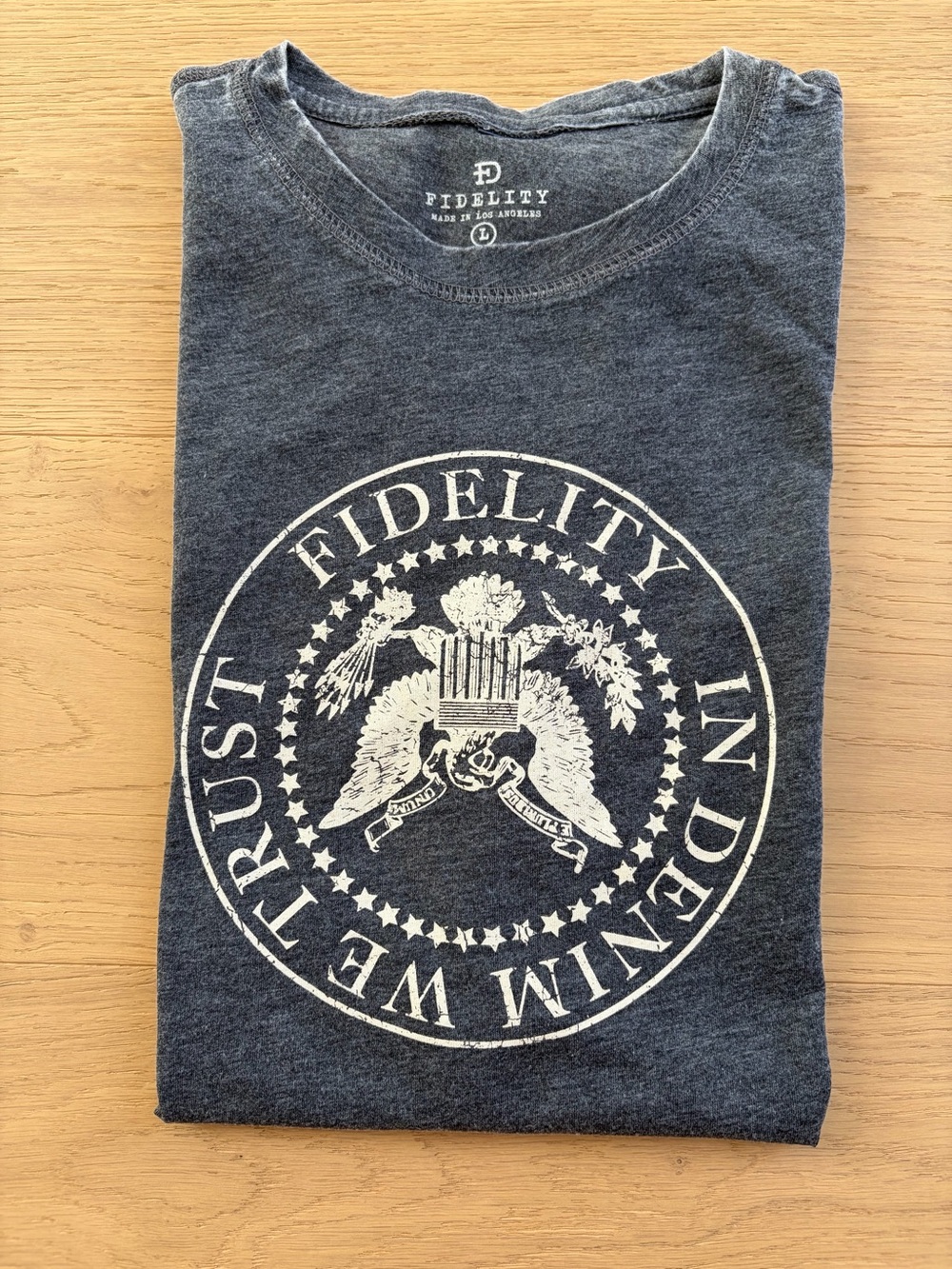 Fidelity Denim Charcoal Short Sleeve Graphic Crew Tee
